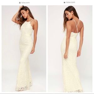 NWT: Lulu’s Zenith Cream Lace Maxi Dress